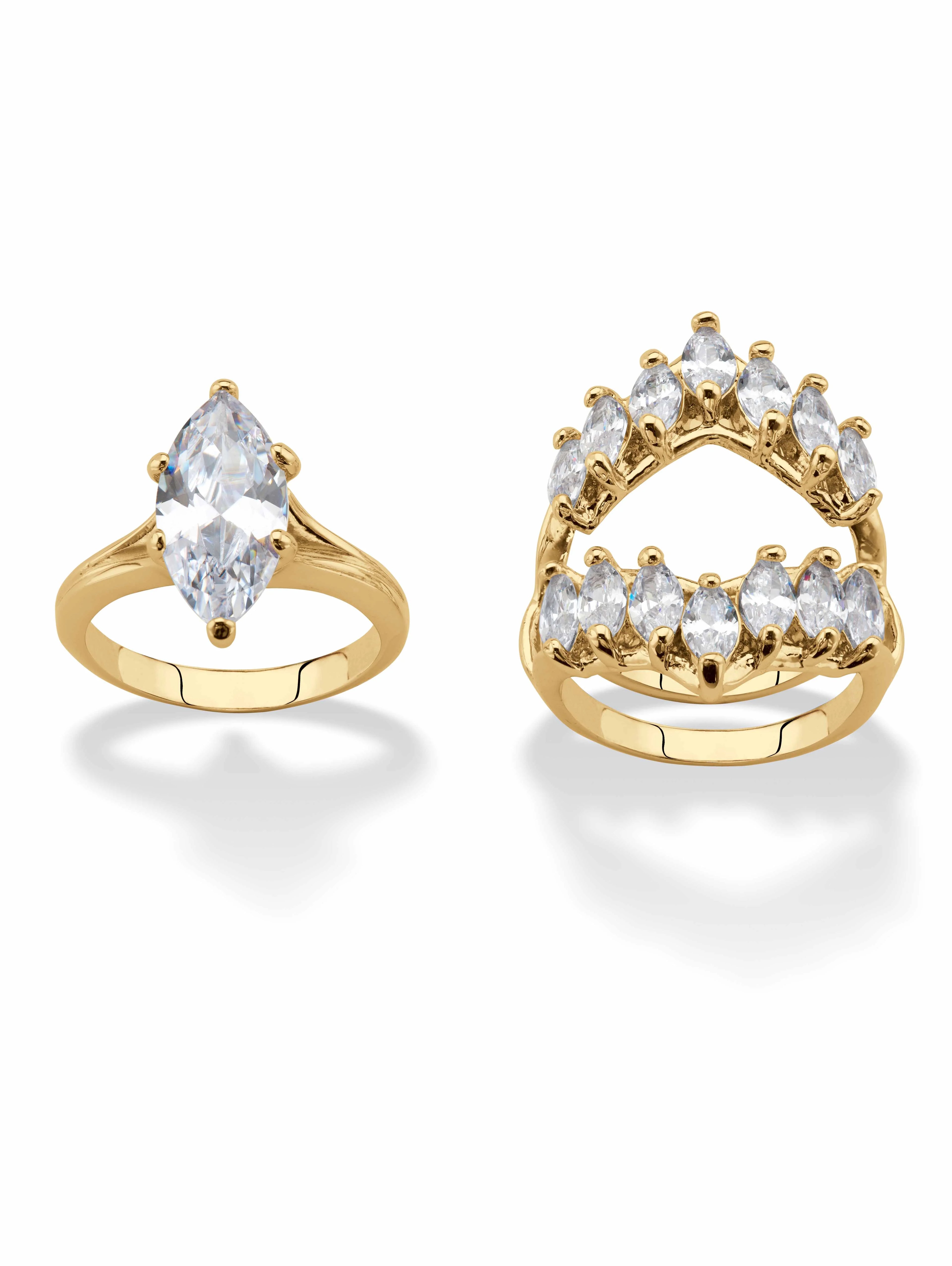 Marquise-Cut Cubic Zirconia Jacket Bridal Set 5.98 TCW W963789