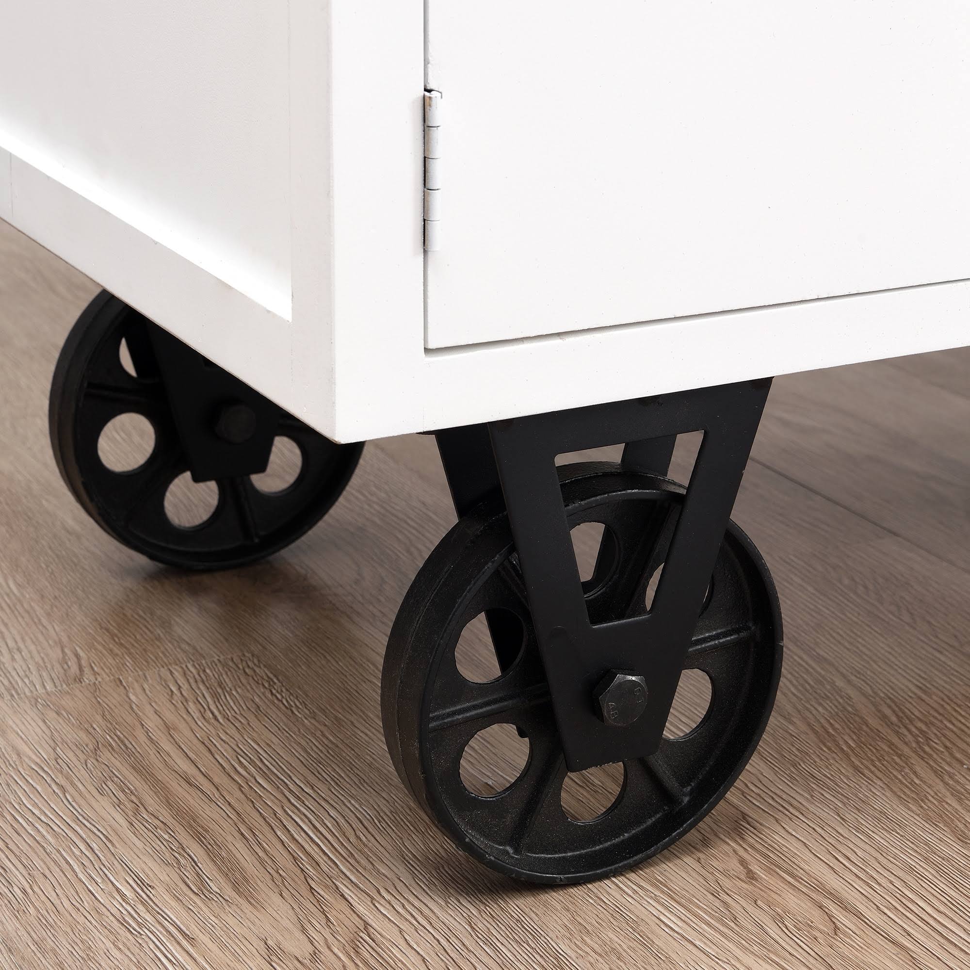 White Farmhouse Kitchen Cart X1238
