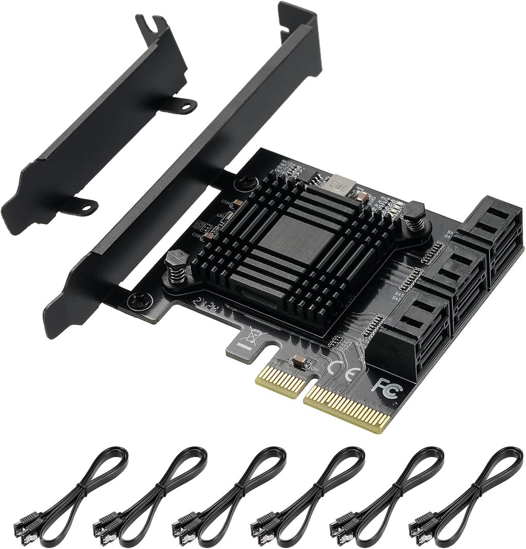 PCIE to SATA 3.0 6 Gbps Controller with 8 SATA Cables H82924