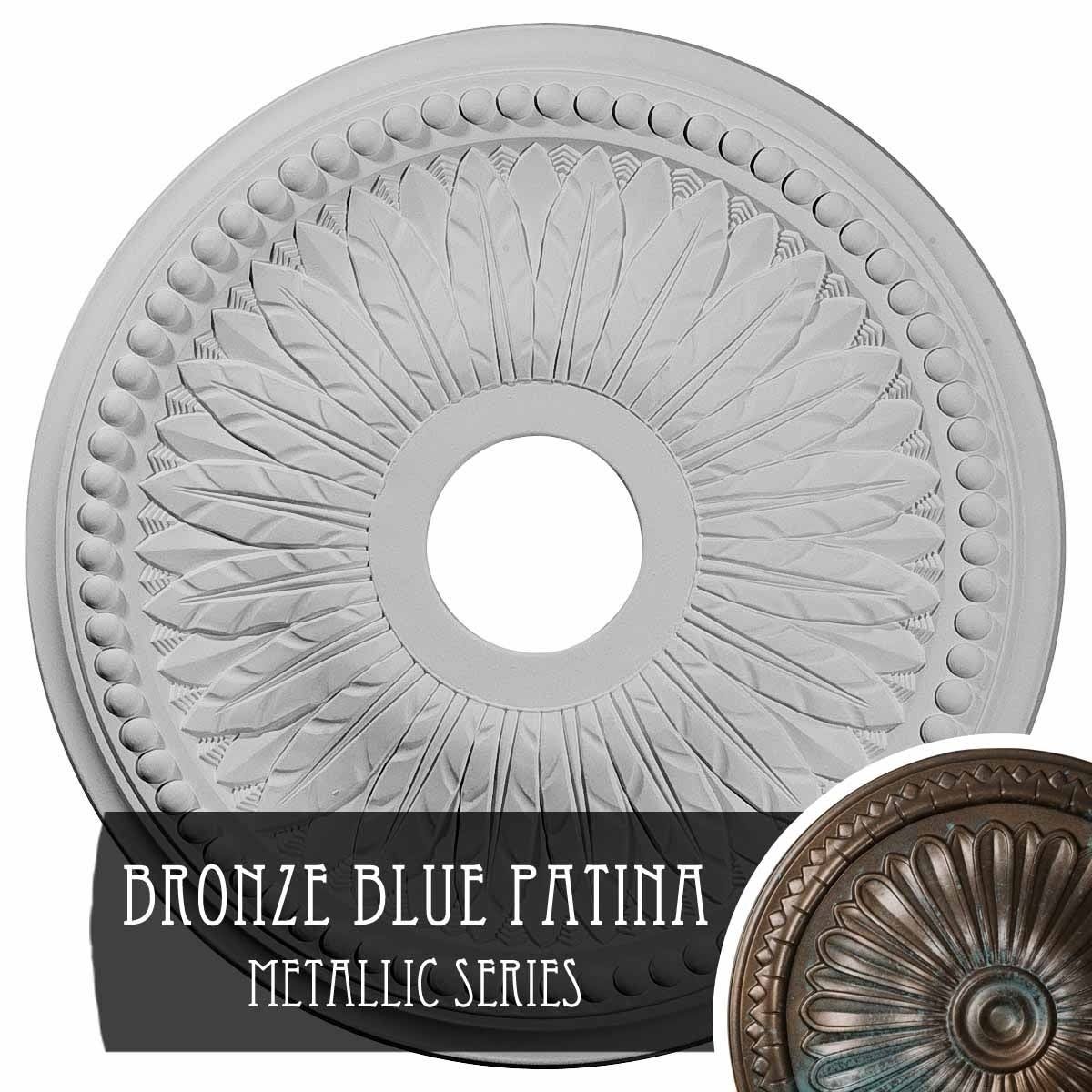 Bronze Blue Patina Hand-Painted Ceiling Medallion I5725