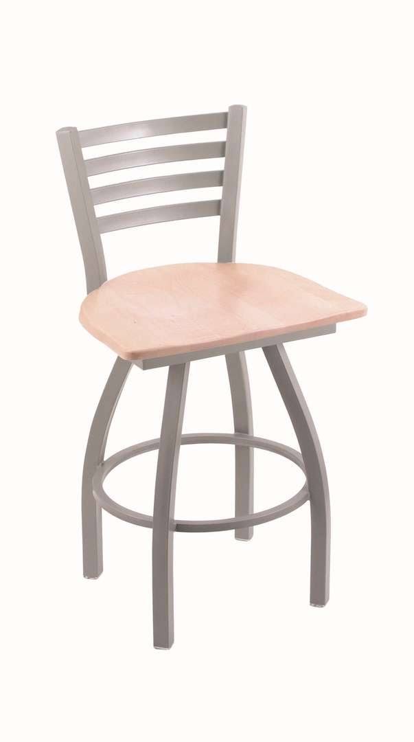 25x22 Swivel Counter Stool with Anodized Nickel Finish and Natural Maple Seat G35480