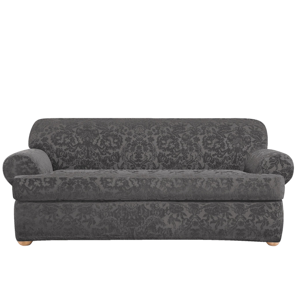 Gray 2 Piece T Cushion Sofa Slipcover R22867