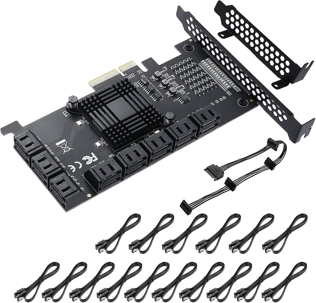 PCIE to SATA 3.0 6 Gbps Controller with 8 SATA Cables H82924